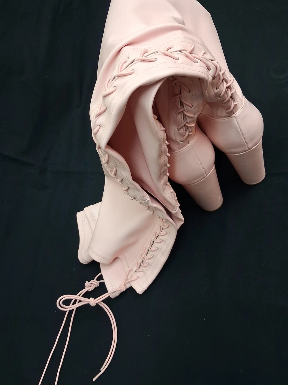 Shoe Dazzle Blush Over-the-Knee Lace-Up Heeled Boots